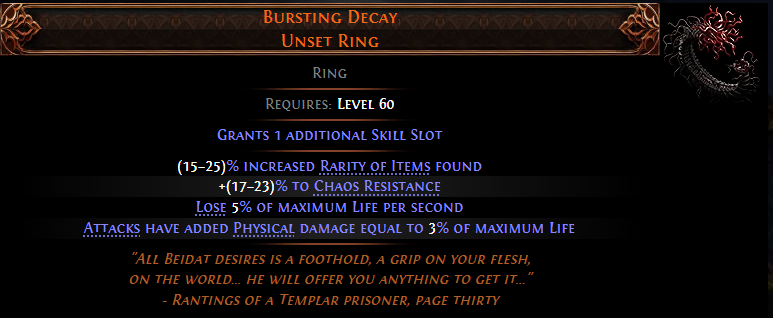 Bursting Decay Unset Ring
